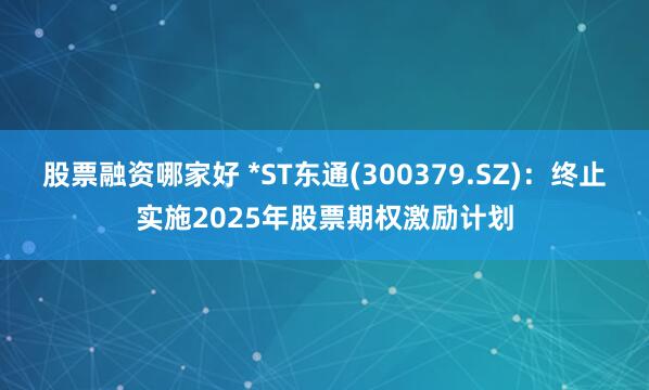 股票融资哪家好 *ST东通(300379.SZ)：终止实施2025年股票期权激励计划