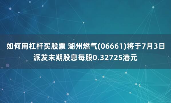 如何用杠杆买股票 湖州燃气(06661)将于7月3日派发末期股息每股0.32725港元