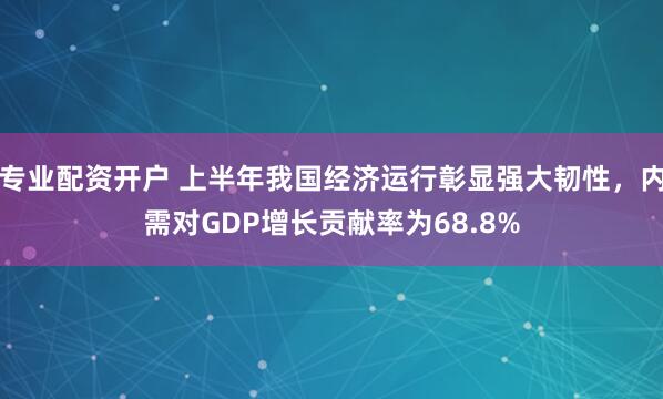 专业配资开户 上半年我国经济运行彰显强大韧性，内需对GDP增长贡献率为68.8%