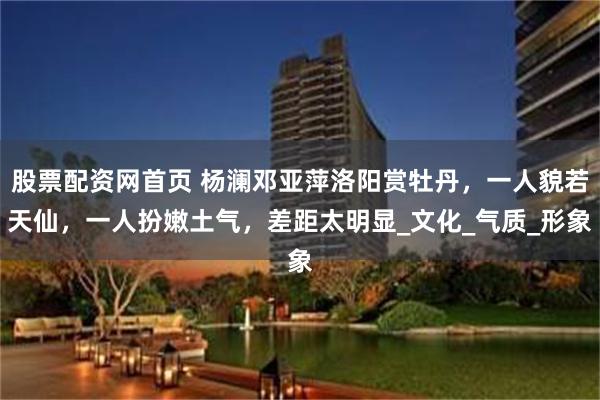 股票配资网首页 杨澜邓亚萍洛阳赏牡丹，一人貌若天仙，一人扮嫩土气，差距太明显_文化_气质_形象