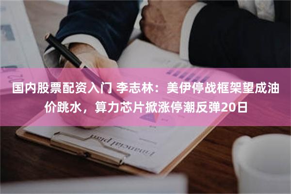 国内股票配资入门 李志林：美伊停战框架望成油价跳水，算力芯片掀涨停潮反弹20日