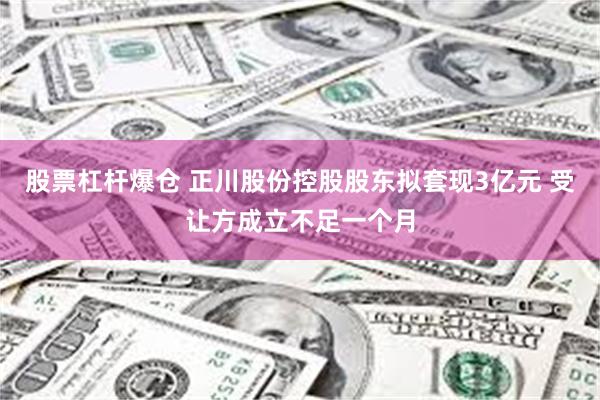 股票杠杆爆仓 正川股份控股股东拟套现3亿元 受让方成立不足一个月