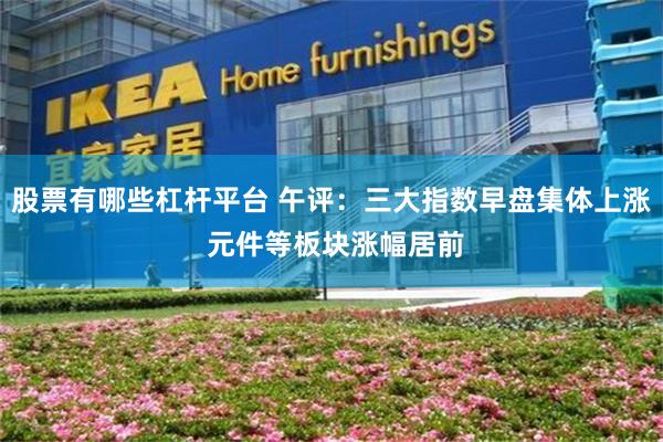 股票有哪些杠杆平台 午评：三大指数早盘集体上涨 元件等板块涨幅居前