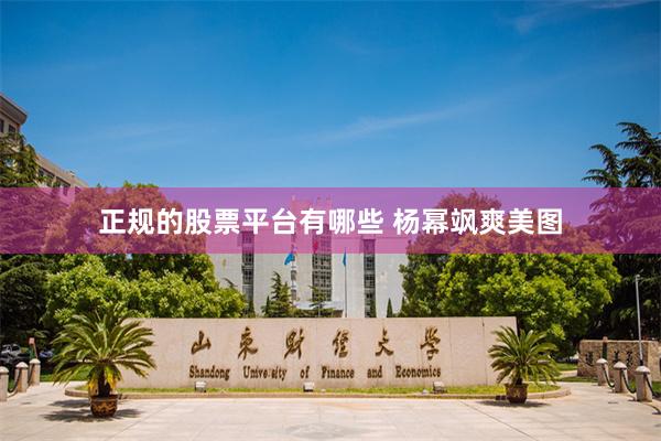 正规的股票平台有哪些 杨幂飒爽美图