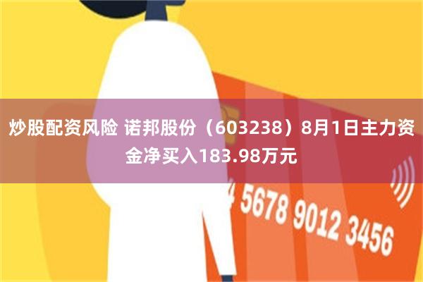 炒股配资风险 诺邦股份（603238）8月1日主力资金净买入183.98万元