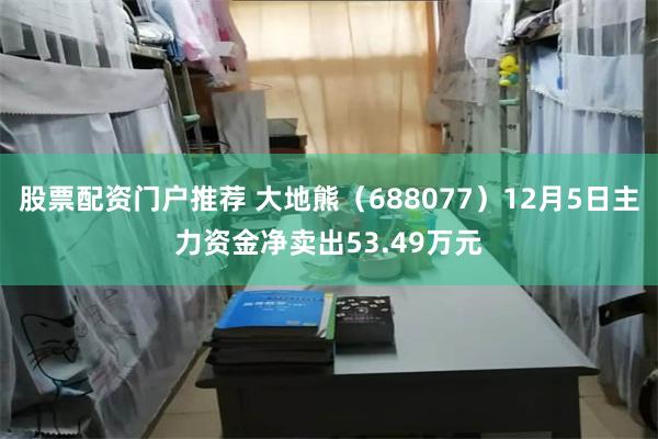 股票配资门户推荐 大地熊（688077）12月5日主力资金净卖出53.49万元