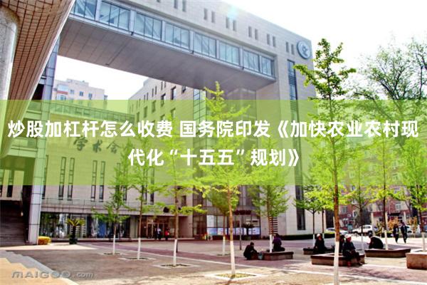 炒股加杠杆怎么收费 国务院印发《加快农业农村现代化“十五五”规划》