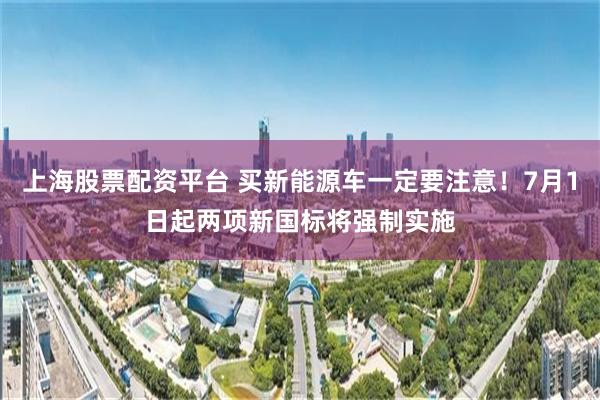上海股票配资平台 买新能源车一定要注意！7月1日起两项新国标将强制实施