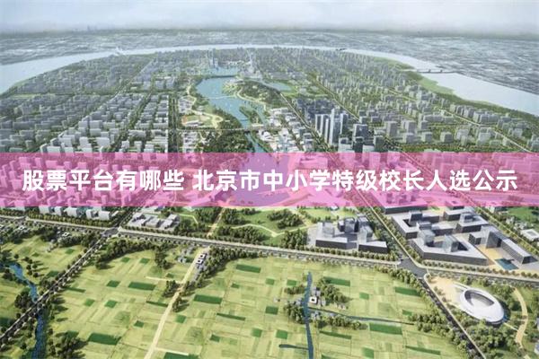 股票平台有哪些 北京市中小学特级校长人选公示