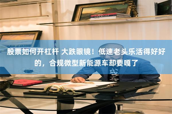 股票如何开杠杆 大跌眼镜！低速老头乐活得好好的，合规微型新能源车却要嘎了
