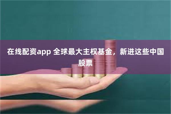 在线配资app 全球最大主权基金，新进这些中国股票