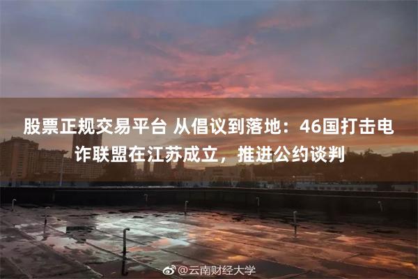 股票正规交易平台 从倡议到落地：46国打击电诈联盟在江苏成立，推进公约谈判