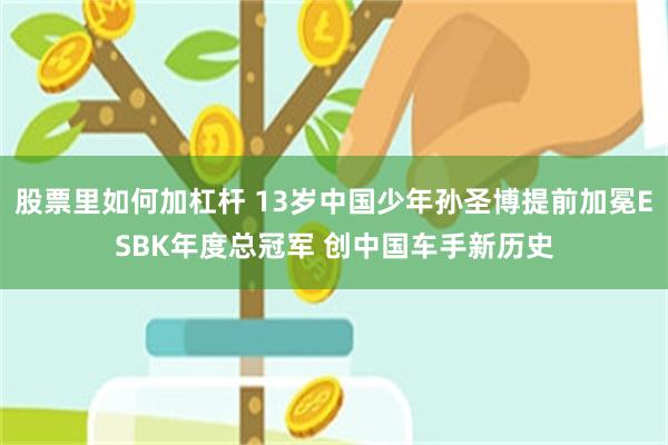 股票里如何加杠杆 13岁中国少年孙圣博提前加冕ESBK年度总冠军 创中国车手新历史